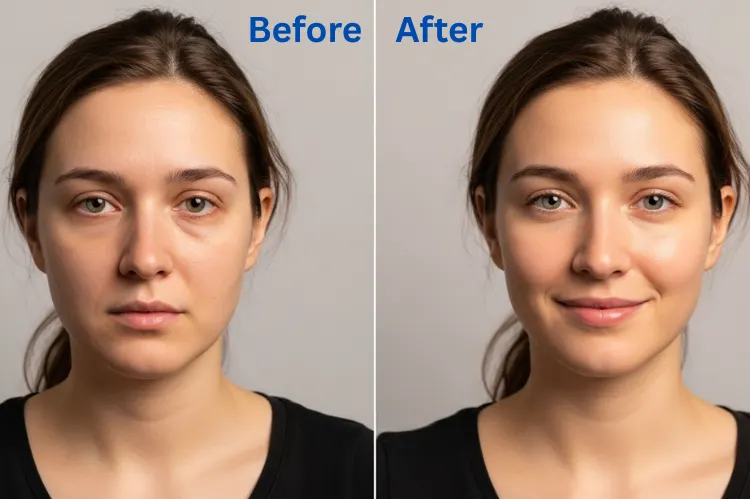 Before after relaxation massage glow