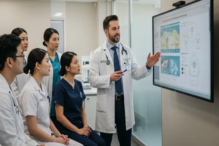 A medical director presenting new wellness.