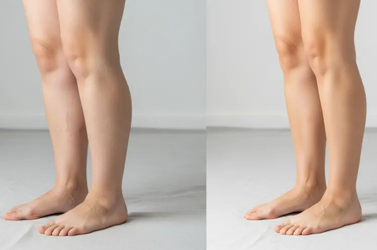 Before after slim smooth legs