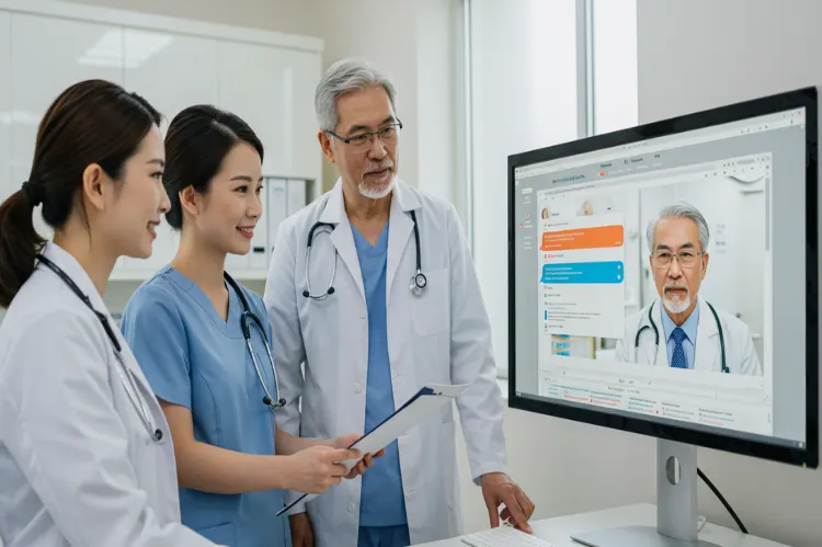 A clinic team using a shared digital platform.