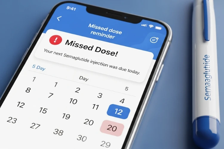 Missed dose reminder with semaglutide pen