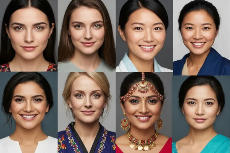 Collage of women from different countries and cultures.