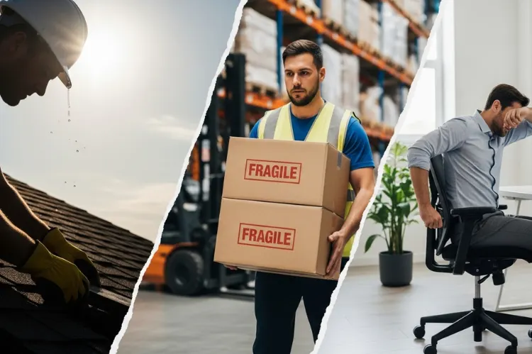 Collage-style illustration showing different workers.